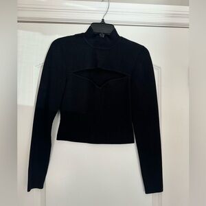 Babaton Black Cutout Crop Top